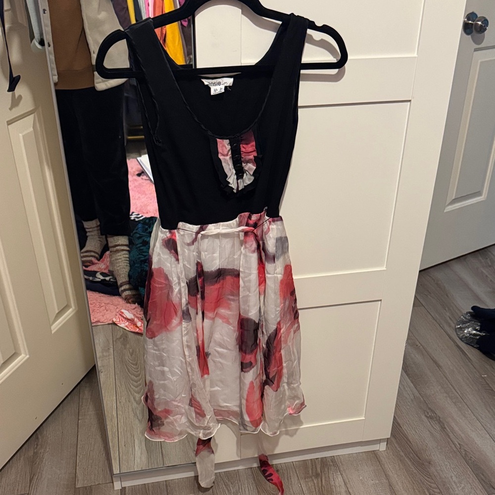 Kenzie Black and Pink Floral Dress